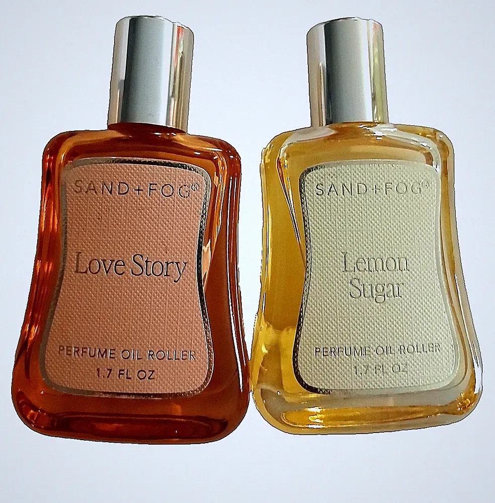 (2x) Sand + Fog Love Story & Lemon Sugar Rollerball Perfume Oil 1.7 FL. Oz each