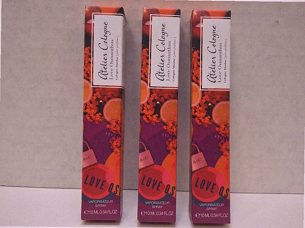 Atelier Cologne LOVE OSMANTHUS Pure Perfume, 1.02 fl oz Total, Lot of 3 Sprays