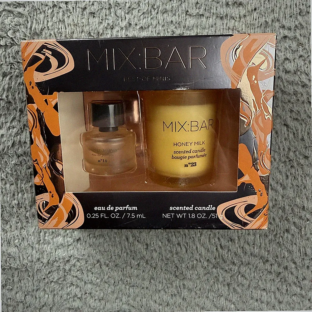 MIX:BAR Best Of Minis Whipped Almond Perfume & Honey Milk Candle Gift Set 0.25oz