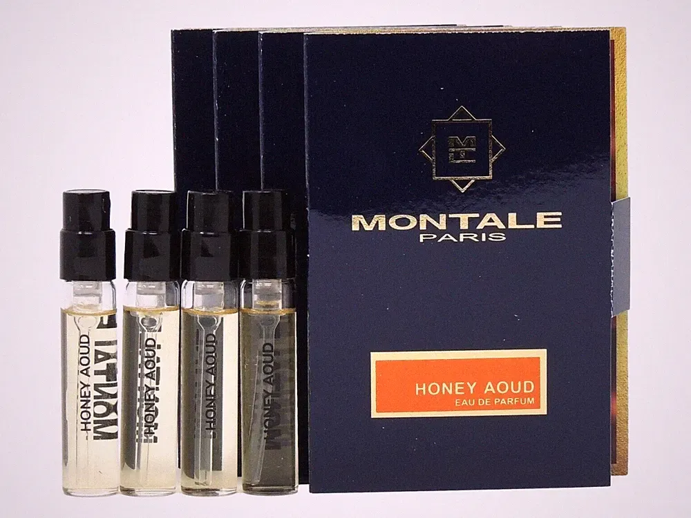 MONTALE PARIS HONEY AOUD EDP 2.0ml .06fl oz x 4 COLOGNE PERFUME SPRAY SAMPLES