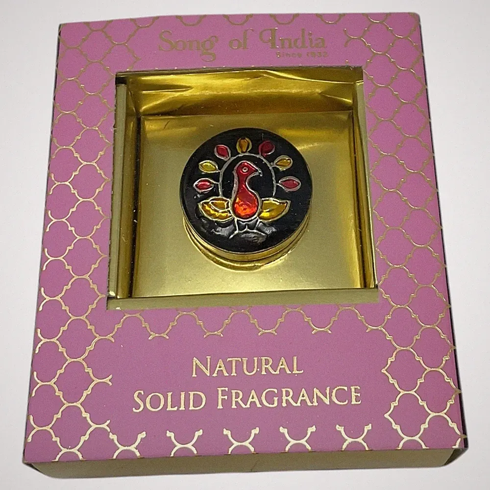 Natural Honey Suckle Solid Perfume Fragrance in Peacock Box 4g Made in India